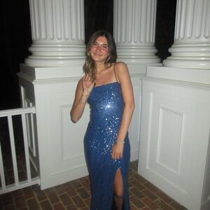 Elegant Blue Sequin Gown